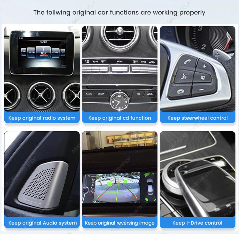Mekede, schermo da 12,3 pollici, risoluzione 2K, sistema di navigazione GPS con CarPlay e Android Auto, autoradio multimediale con sistema operativo Linux per Mercedes Benz C W205, GLC X253, Classe V W447, lettore video 4K.