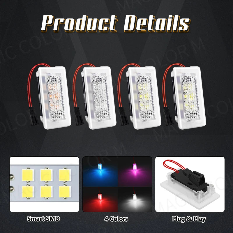 Luci per pozzetti a LED per auto per Tesla Model 3 YSX Illuminazione a LED per interni ultraluminosi Lampada decorativa per pozzanghera per porta da pavimento