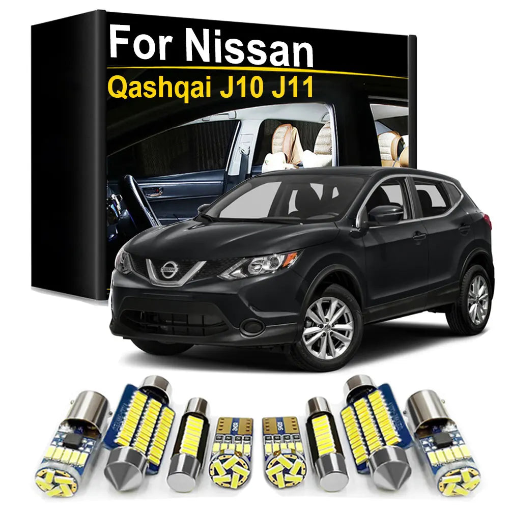 Luci LED per interni auto Canbus per Nissan Qashqai J10 J11 2007-2011 2012 2013 2014 2015 2016 2017 2018 2019 2020 2021 2022 2023