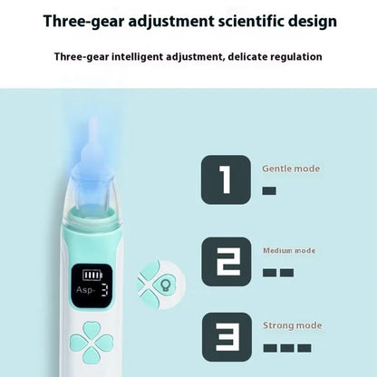 Aspiratore Nasale Elettrico per Bambini in Silicone con Aspirazione Regolabile, Sicuro, Pratico e Silenzioso
