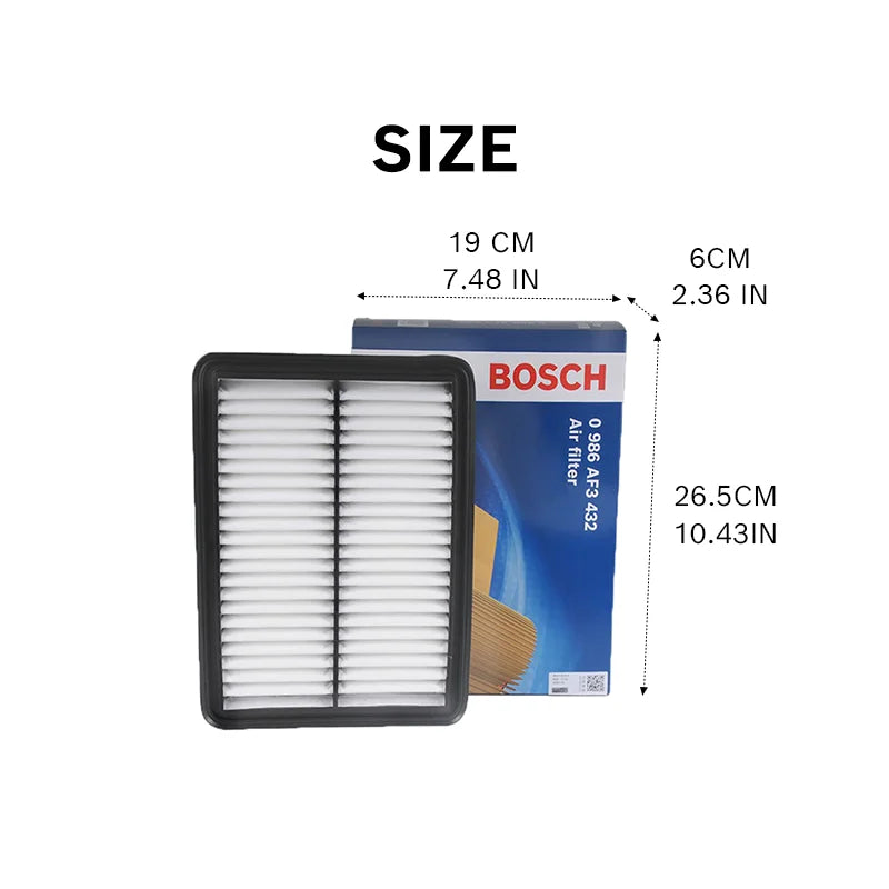 Filtro Aria Motore Auto Bosch AF3432 Adatto per Mazda 3 Axela Hatchback Saloon(BP) CX-50 CX-30 MX-30【OE:PAL6133A0,PAH9133A0A】