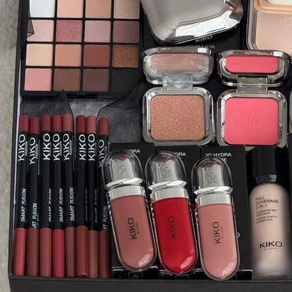 KIKO Milano 3D Hydra Lip Gloss & Wet Dry Powder Foundation, Effetto Volumizzante, Lucentezza a Specchio, Idratante, Non Appiccicoso, Effetto Vetro, Trucco Liscio