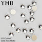 Cristalli YHB Bright Series Crystal AB Dazzling Hotfix Nonhotfix con elettroplaccatura, strass piatti Hotfix per scarpe, borse e abbigliamento.