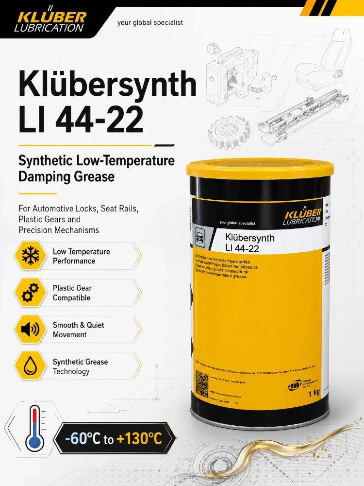 Grasso Sintetico Originale Kluber Klubersynth LI 44-22 per Ingranaggi in Plastica e Serrature Auto a Bassa Temperatura
