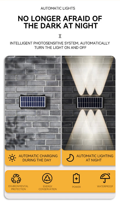 3 pezzi/1 pezzo Lampada da parete solare per cortile, strada, impermeabile, lampada da giardino esterna, decorazione solare per la casa, illuminazione da parete a LED per esterni
