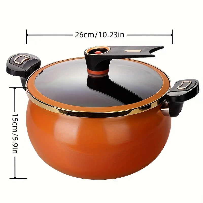 1 pentola a pressione Fat Daddy, capacità di 7 litri, 26 cm, adatta all’uso domestico, pentola multifunzionale antiaderente per stufati e zuppe, compatibile con piani cottura a induzione e fornelli a gas.