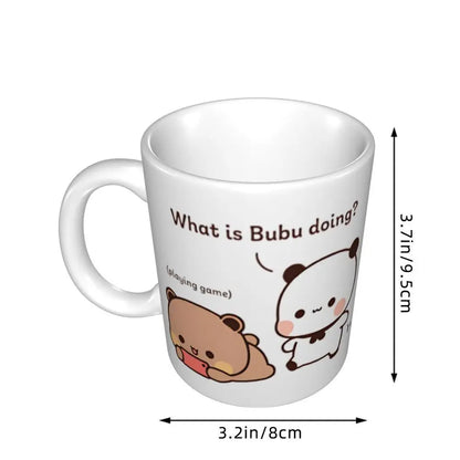 Tazze personalizzate per coppia Bubu Dudu Panda e Brownie Bear Tazza da caffè per tè al latte in ceramica fai-da-te