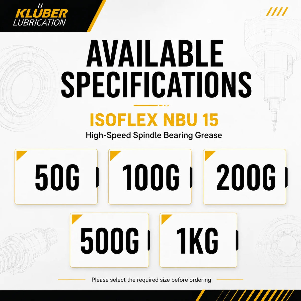 Grasso Originale Kluber ISOFLEX NBU 15 per Cuscinetti ad Alta Velocità, Lubrificante per Viti a Sfera di Macchine CNC