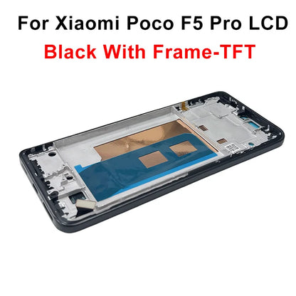 AAA-- Schermo LCD con tecnologia OLED per Xiaomi Poco F5 Pro, display e digitalizzatore touch screen 23049PCD8G, ricambi per Poco F5 LCD 23013PC75G.