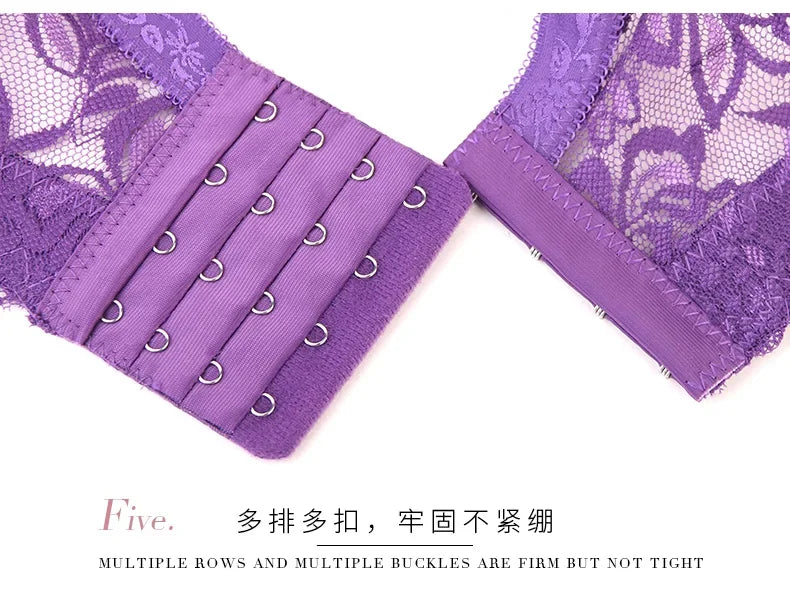 Reggiseno sottile a copertura totale, senza ferretto, regolabile, in pizzo, per taglie forti, copri seno, coppe B C D, reggiseno in pizzo taglie grandi 2028