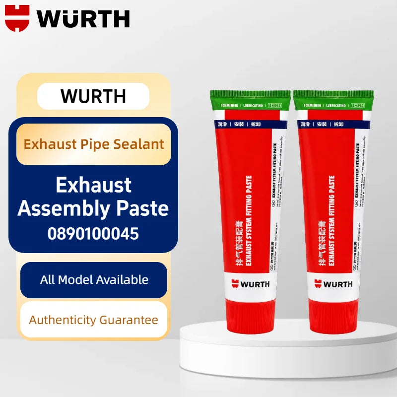 Pasta sigillante Wurth per gruppi di scarico, sigillante per tubi di scarico ad alta temperatura per giunti di flange e manicotti di silenziatori, riparazione auto e moto