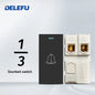 DELEFU Presa Italiana Fai-da-te con USB Tipo C, Interruttore Campanello, 45A 20A, per Tende, Telefono, CAT5, TV, HDMI, SAT, Nera