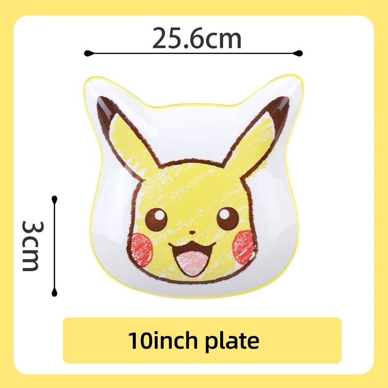 Set di Stoviglie in Ceramica Pokemon SHUNXIANG, Ciotole e Piatti con Motivi Cartoon, Set per Cena, Insalata e Pasta, Adatti al Microonde