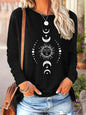 T-shirt da donna in 100% cotone, modello slim, a maniche lunghe, top bianco sottile, maglietta da donna