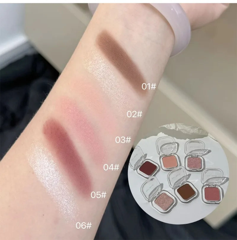 Palette Ombretto Monocromatico Rosso Marrone, Eyeliner in Polvere, Rosso Corallo Opaco Setoso, Eyeliner Effetto Baco, Impermeabile, Trucco Aegyo-sal