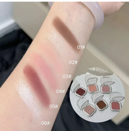 Palette Ombretto Monocromatico Rosso Marrone, Eyeliner in Polvere, Rosso Corallo Opaco Setoso, Eyeliner Effetto Baco, Impermeabile, Trucco Aegyo-sal