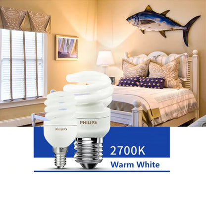 Philips Compact Fluorescent E27 Lampadine a risparmio energetico a luce spirale Serie Tornado 8W 12W 15W 2700K 6500K Lampade a forma di torsione
