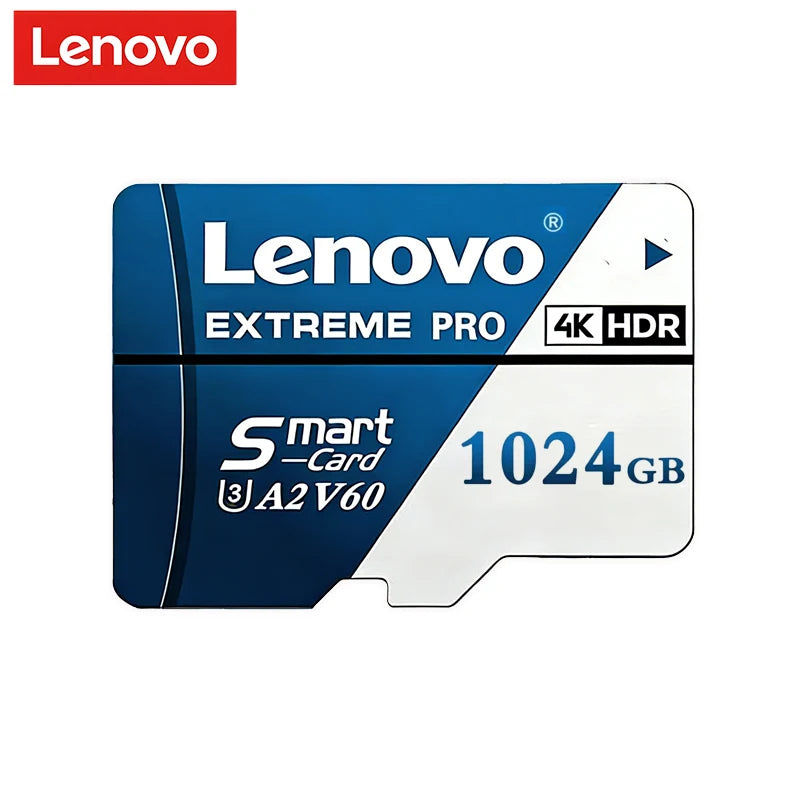 Scheda Micro SD Lenovo 1TB Extreme Pro, scheda di memoria ad alta velocità U3 V60 4K Full HD, 128GB, 256GB, 512GB, schede TF Flash per smartphone e droni.