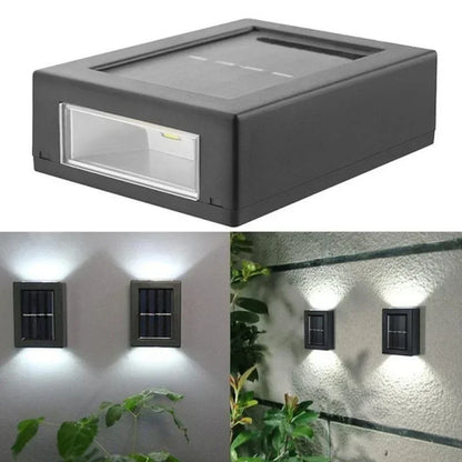 Faretti solari su e giù per esterni, lampada da parete stradale Lampada solare ad energia solare Lampada solare impermeabile decorativa da giardino