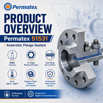 Permatex 51531 Sigillante Anaerobico per Flange 50ML, Guarnizione Liquida Resistente all'Olio per Motori, Trasmissioni e Flange Metalliche