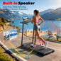 Tapis Roulant Pieghevole 2-in-1 con Controllo APP e Altoparlante Bluetooth, Macchina per Camminare e Correre a Casa 1-12km/h, Motore da 2.0HP di Potenza Massima, Display LED, 12 Programmi Preimpostati, Attrezzatura Fitness Pi