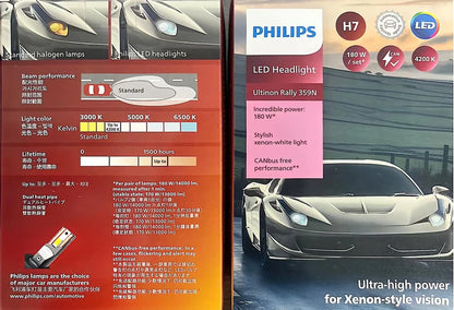 Philips LED H7 Faro 12V/24V 4200K 5700K 6000K 6500K Bianco brillante Faro automatico Lampade a LED,