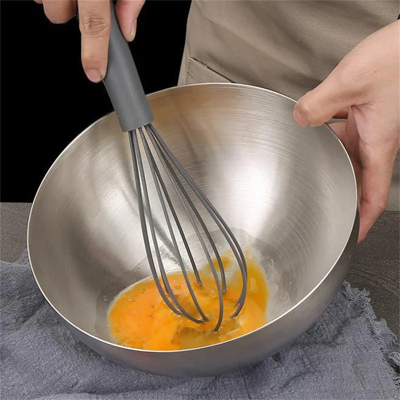Ciotole per insalata di frutta in acciaio inossidabile spesso 15 cm/20 cm/25 cm Zuppa di riso Noodle Ramen Ciotola Ciotole per miscelazione Contenitore per alimenti Stoviglie da cucina