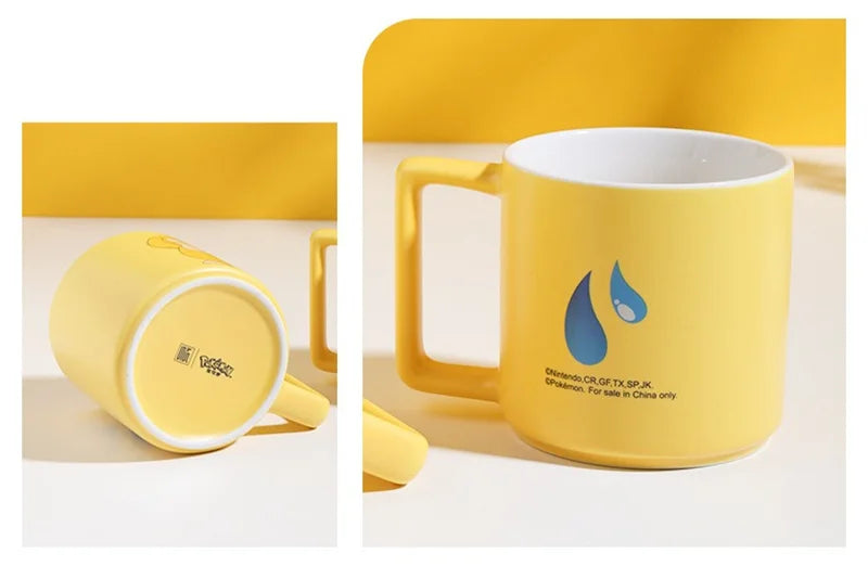 SHUNXIANG Pokémon Licenza Psyduck Tazza 350ml Cartoon Tazza di Ceramica Colazione Latte Tazza di Caffè Autentico Anime Bicchieri Tazze di Acqua