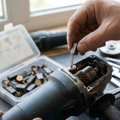 Kit di Riparazione con 100/50x Spazzole di Carbone, Parti di Ricambio per Utensili Elettrici, Adattamento Universale, Set Misto di Spazzole di Carbone