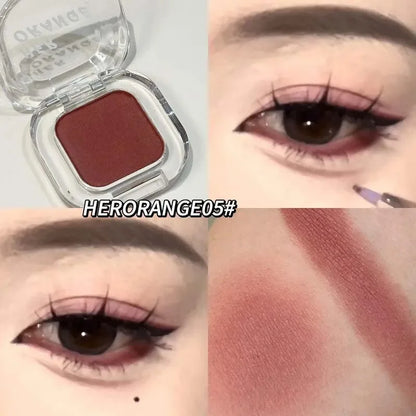Palette Ombretto Monocromatico Rosso Marrone, Eyeliner in Polvere, Rosso Corallo Opaco Setoso, Eyeliner Effetto Baco, Impermeabile, Trucco Aegyo-sal