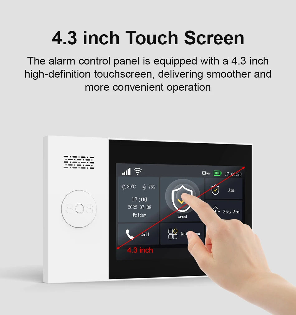 Sistema di allarme domestico wireless PGST, compatibile con Tuya, 4G/2G GSM WiFi, 433MHz, controllo da app, funziona con Alexa