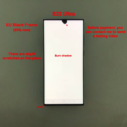 Display Super AMOLED per Samsung Galaxy S22 Ultra LCD SM-S908 S908U S908E, Schermo Touch Digitizer di Ricambio con Difetti