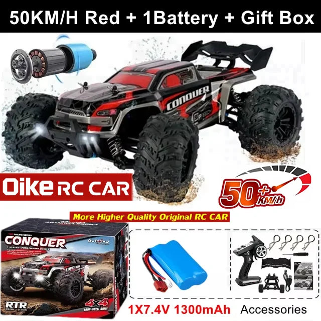 Auto radiocomandata Oike 4WD, fuoristrada 4x4, buggy ad alta velocità, camion super brushless, 50 o 80 km/h, auto da corsa con drift veloce, giocattolo, regalo