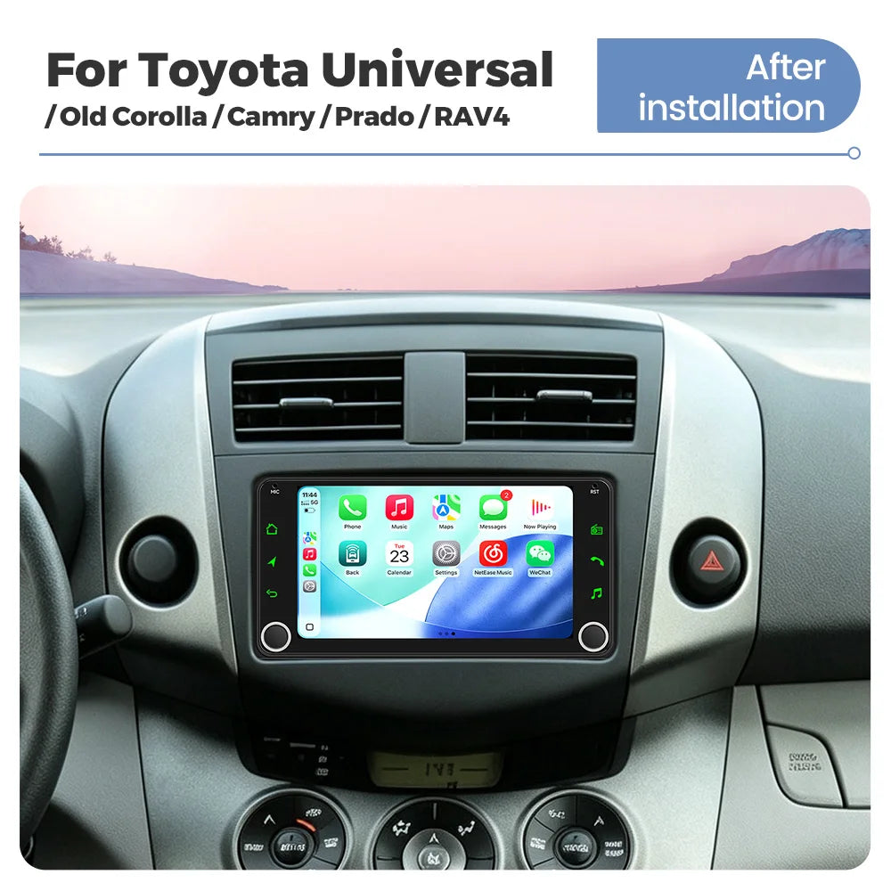 MEKED Autoradio Linux 7 Pollici con CarPlay Wireless e Android Auto per Toyota Yaris Corolla RAV4 Avensis Aygo Prius, Lettore Multimediale Universale 4K con Schermo per Telecamera Posteriore