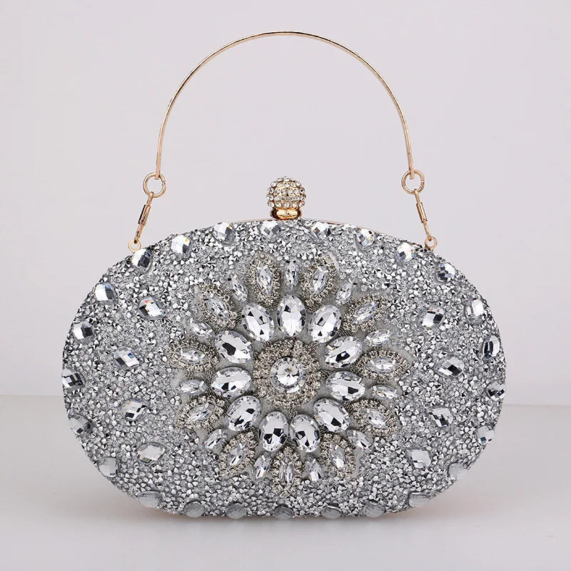 Diamond Crystal Women Make Up Cosmetic Evening Shoulder Messenger pochette borsa per telefono borsa dorata argentea rossa rosa nera