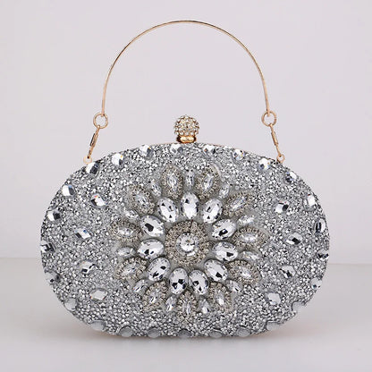 Diamond Crystal Women Make Up Cosmetic Evening Shoulder Messenger pochette borsa per telefono borsa dorata argentea rossa rosa nera