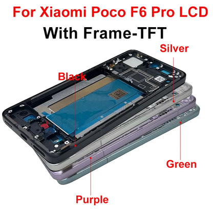 Display OLED da 6,67" per Xiaomi Poco F6 LCD 24069PC21G, schermo touch e digitalizzatore per Poco F6 Pro LCD 23113RKC6G, ricambi di ricambio