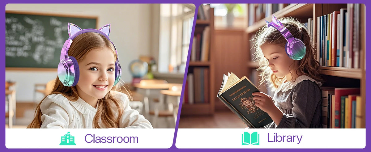 Cuffie wireless Unicorno per bambini Ragazze Auricolari Bluetooth Cuffie pieghevoli con orecchie di gatto per viaggi scolastici Cuffie per bambini
