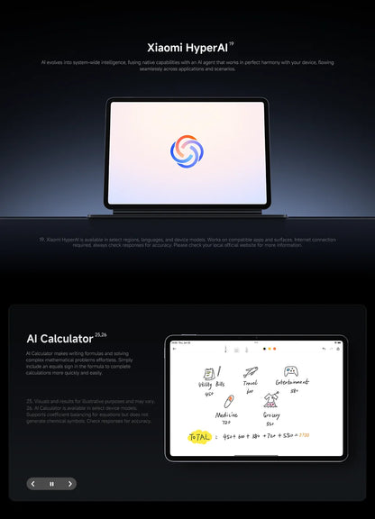 Xiaomi Pad 8 Pro Versione Globale, Tablet con display da 11.2 pollici 3.2K 144Hz, processore Snapdragon 8-core ® Mi Pad 8 Elite con fotocamera posteriore da 50MP e batteria da 9200mAh