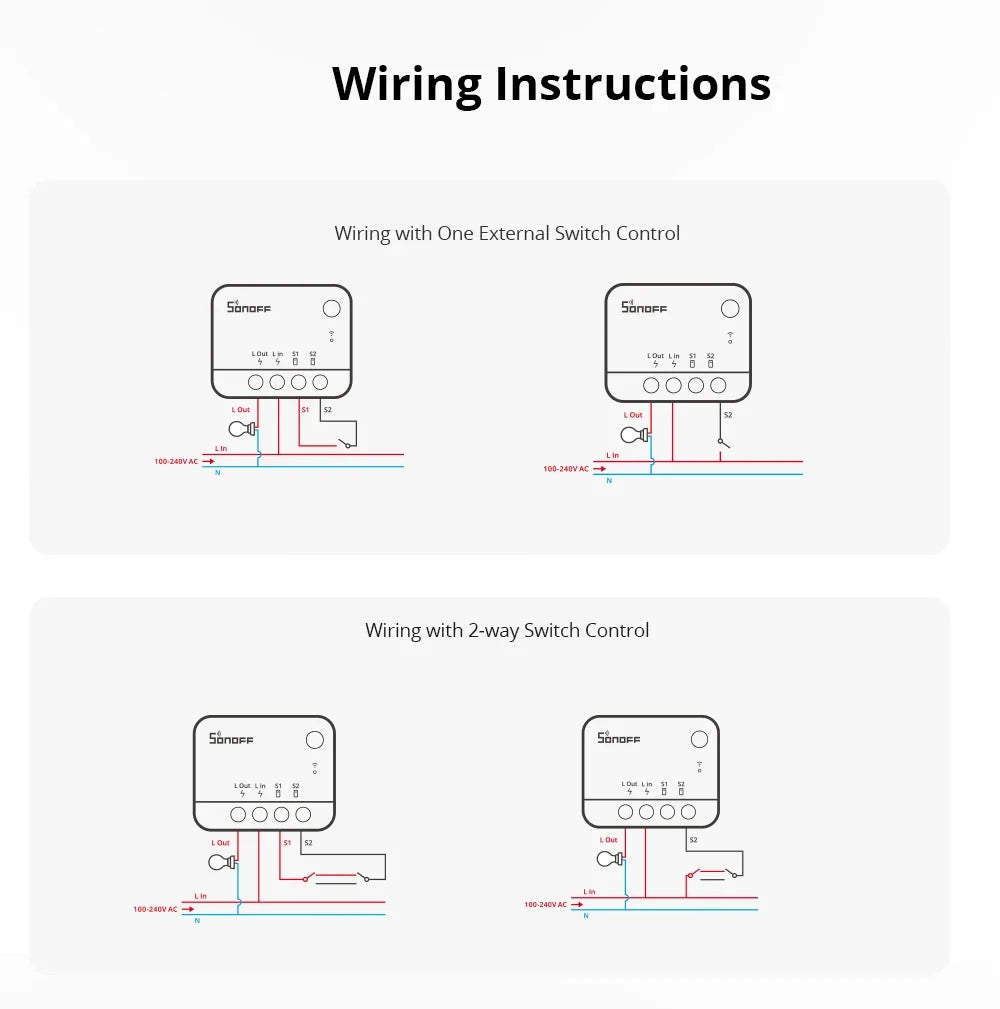 SONOFF ZBMINI L2 Zigbee Zbminil2 Interruttore smart Zigbee Mini L2 Nessun cavo neutro richiesto Controllo bidirezionale a 1 gruppo Alexa Google Home