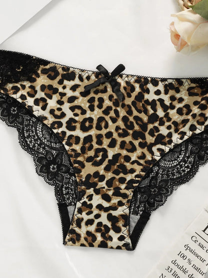 Nuovo set di biancheria intima a triangolo in pizzo con stampa leopardata da donna, sexy e confortevole, con bottoni sul davanti, bella schiena, A3159