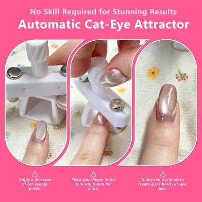 New Rotatable Glass Bead Cat-Eye Nail Art Magnet Gyroscope 3D Strong Magnet No Skills Cat Eye Effect Nail Art Tool for Beginners