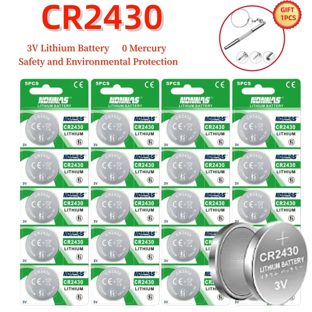 2-50 pezzi NUOVA batteria al litio CR2430 3V CR 2430 DL2430 BR2430 batterie a bottone per portachiavi orologio sveglia telecomando