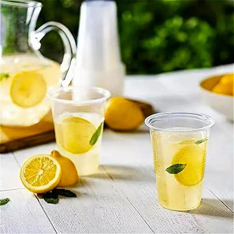 50/100 bicchieri di plastica trasparenti usa e getta, bicchieri per uso domestico, per succhi di frutta, caffè, gelato, utensili per feste di compleanno
