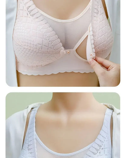 Reggiseno per allattamento premaman con bottone frontale Intimo raccolto regolabile Reggiseno per allattamento confortevole per l'allattamento di vestiti per donne incinte