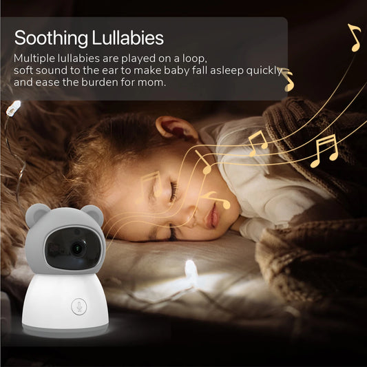 Tuya Smart Baby Monitor Telecamera 2K Display 5 "1080P Rilevamento temperatura APP Controllo vista Baby Nanny Audio bidirezionale Baby Cam