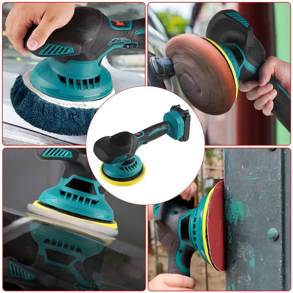 Lucidatrice elettrica per auto, 2500-7000 giri/min, strumento per lucidatura elettrica, 6 velocità, senza fili, macchina per lucidatura auto, compatibile con batteria Makita 21V