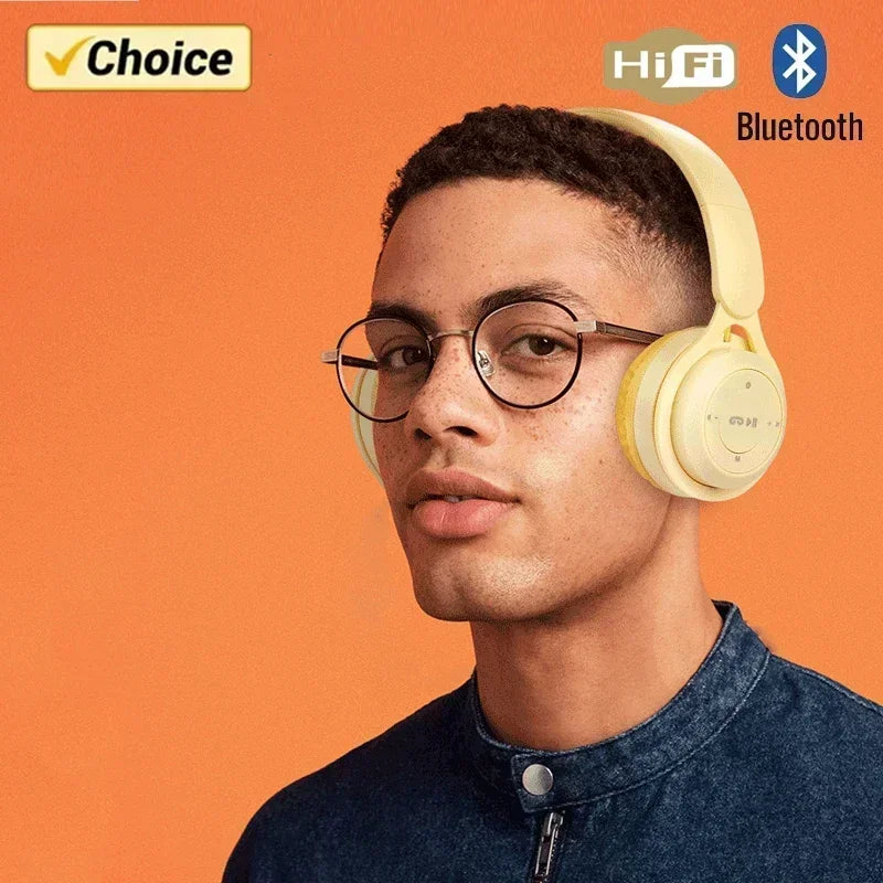 Cuffie Bluetooth Hi-Fi Wireless Over-Ear con Microfono e Riduzione del Rumore, Comode per Viaggi e Uso Domestico