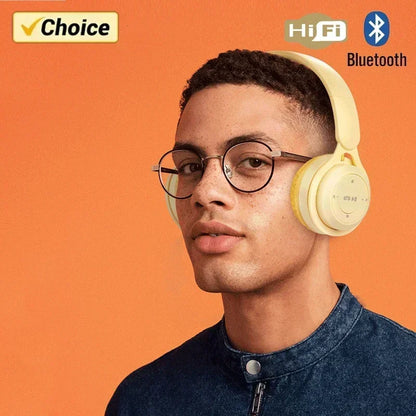 Cuffie Bluetooth Hi-Fi Wireless Over-Ear con Microfono e Riduzione del Rumore, Comode per Viaggi e Uso Domestico