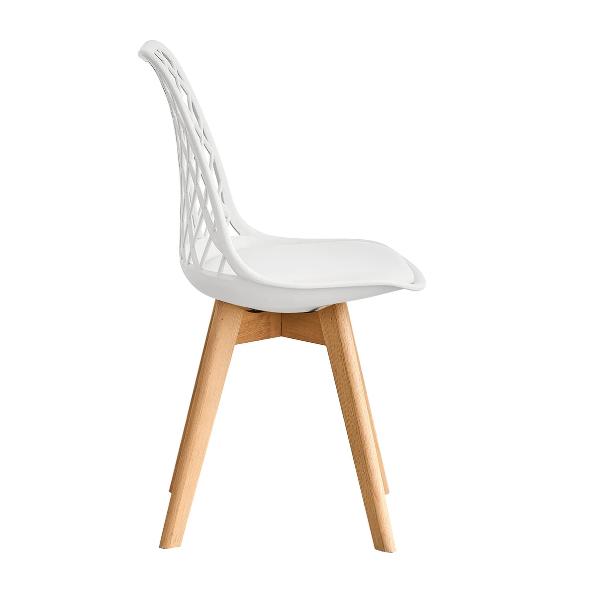 Set di 4/6 sedie da pranzo moderne con schienale in rete con gambe in legno massello e cuscini imbottiti, per sala da pranzo/camera da letto, sedia da caffè